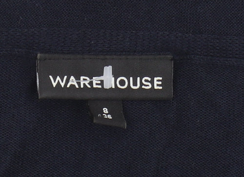 Warehouse Women's Blue Long Sleeve Jumper Size 8