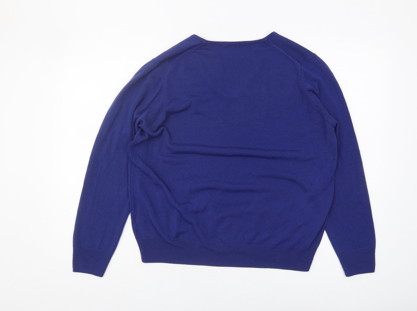 Marks and Spencer Women's Blue V-Neck Pullover Jumper 18