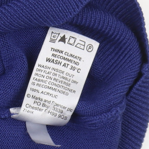 Marks and Spencer Women's Blue V-Neck Pullover Jumper 18