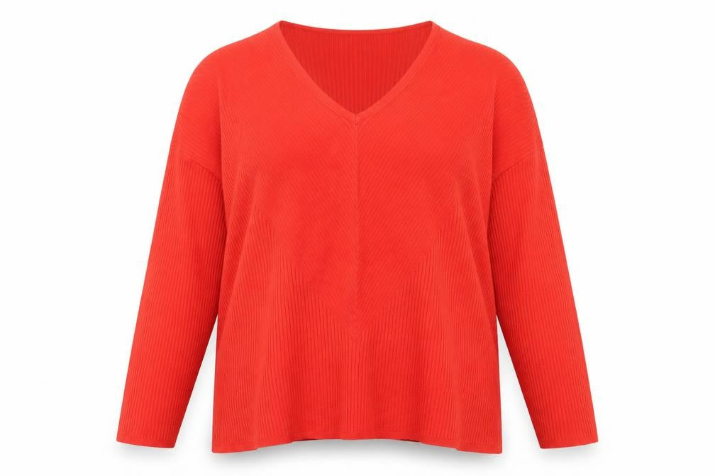 Front view of Very Women's Red V-Neck jumper, size 18