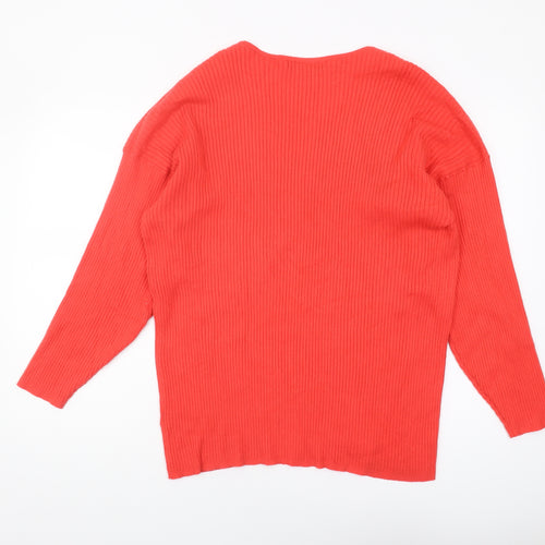 Very Women's Red V-Neck Pullover Jumper Size 18