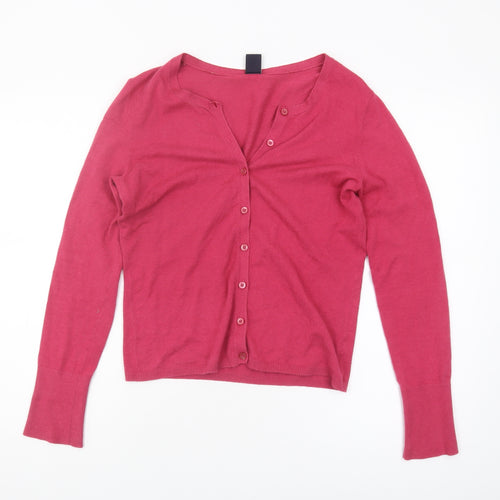 Gap Women's Pink Cardigan M Collared Long Sleeve