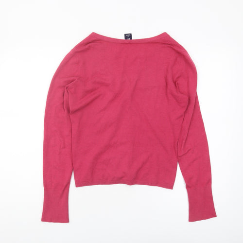Gap Women's Pink Cardigan M Collared Long Sleeve