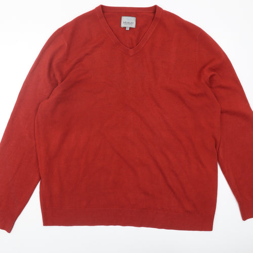 Morley Men's Red V-Neck Pullover Jumper 2XL