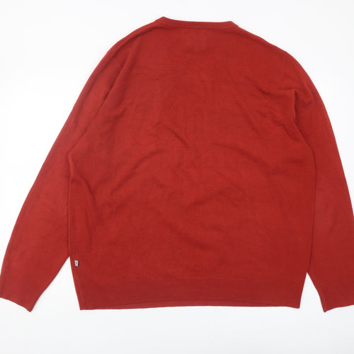 Morley Men's Red V-Neck Pullover Jumper 2XL