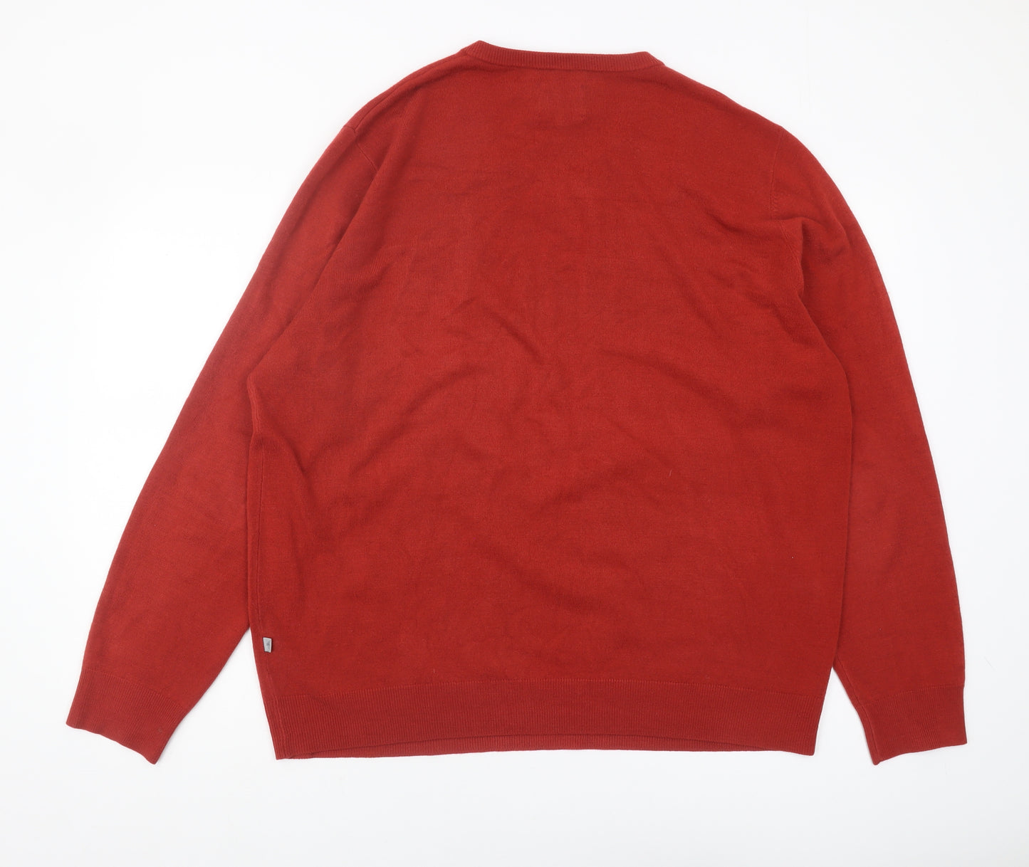 Morley Men's Red V-Neck Pullover Jumper 2XL