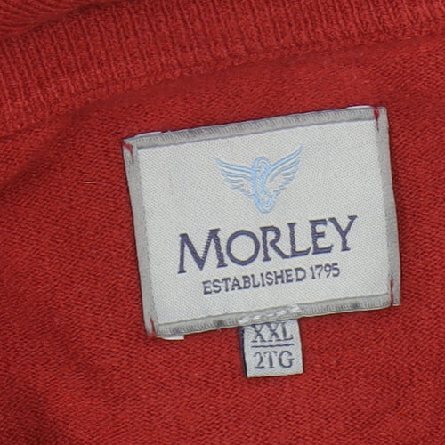 Morley Men's Red V-Neck Pullover Jumper 2XL
