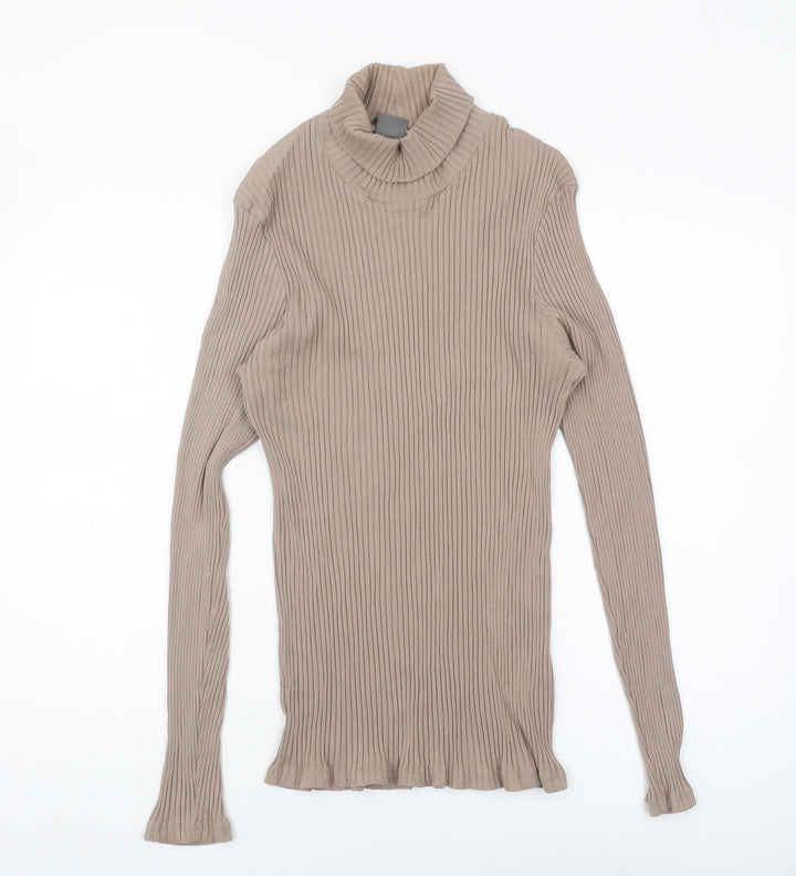 ASOS Women's Beige High Neck Knit Blouse XL Casual