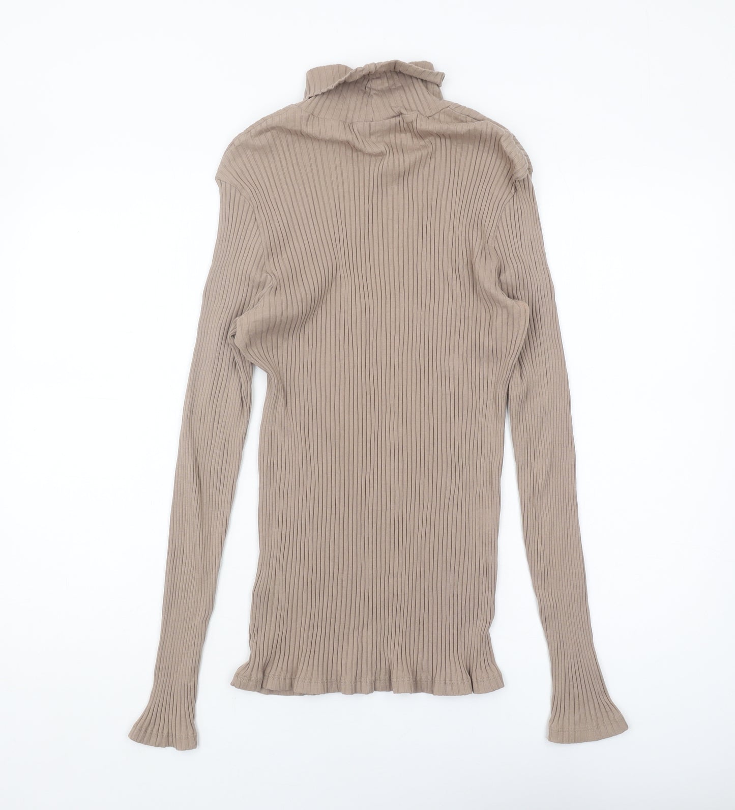 ASOS Women's Beige High Neck Knit Blouse XL Casual