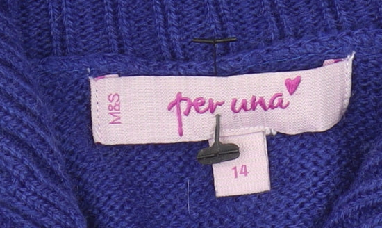 Marks and Spencer Women's Blue Cardigan Size 14