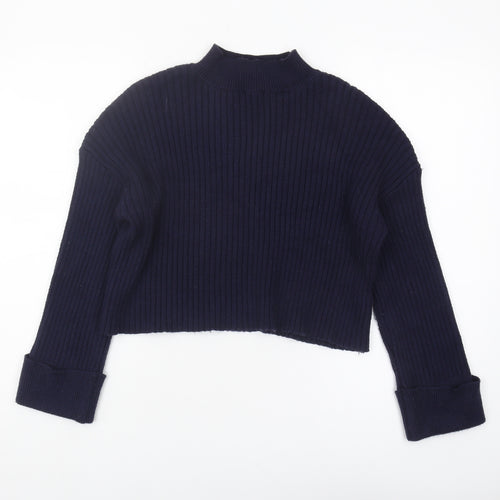 New Look Women's Blue Mock Neck Pullover Jumper M