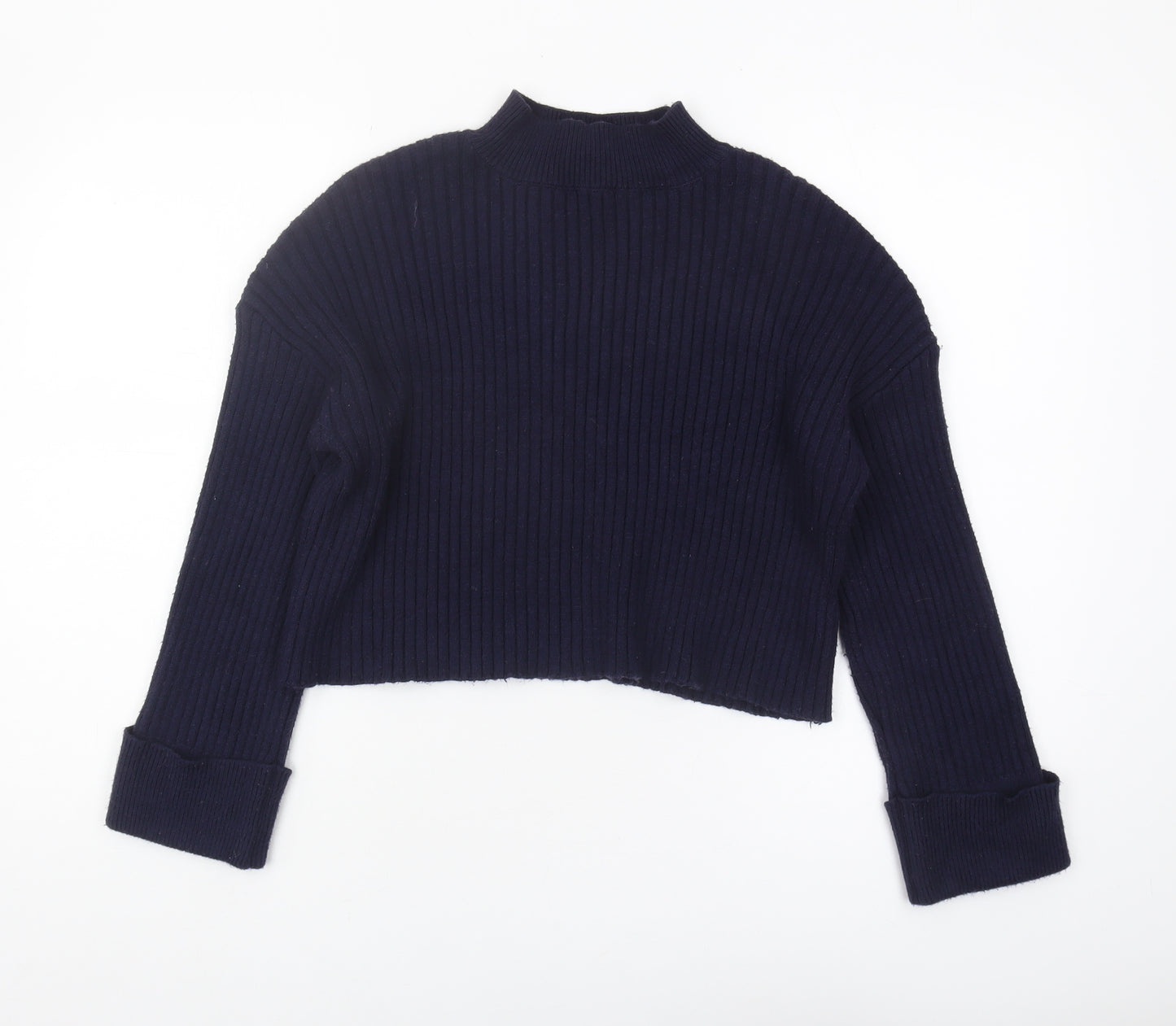 New Look Women's Blue Mock Neck Pullover Jumper M