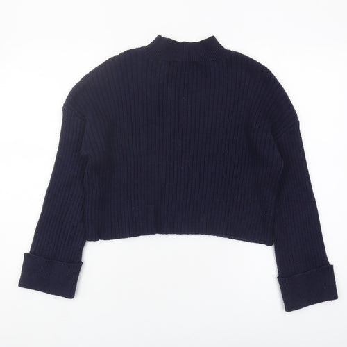 New Look Women's Blue Mock Neck Pullover Jumper M