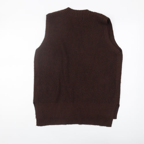 Marks and Spencer Women's Brown V-Neck Knit Vest M