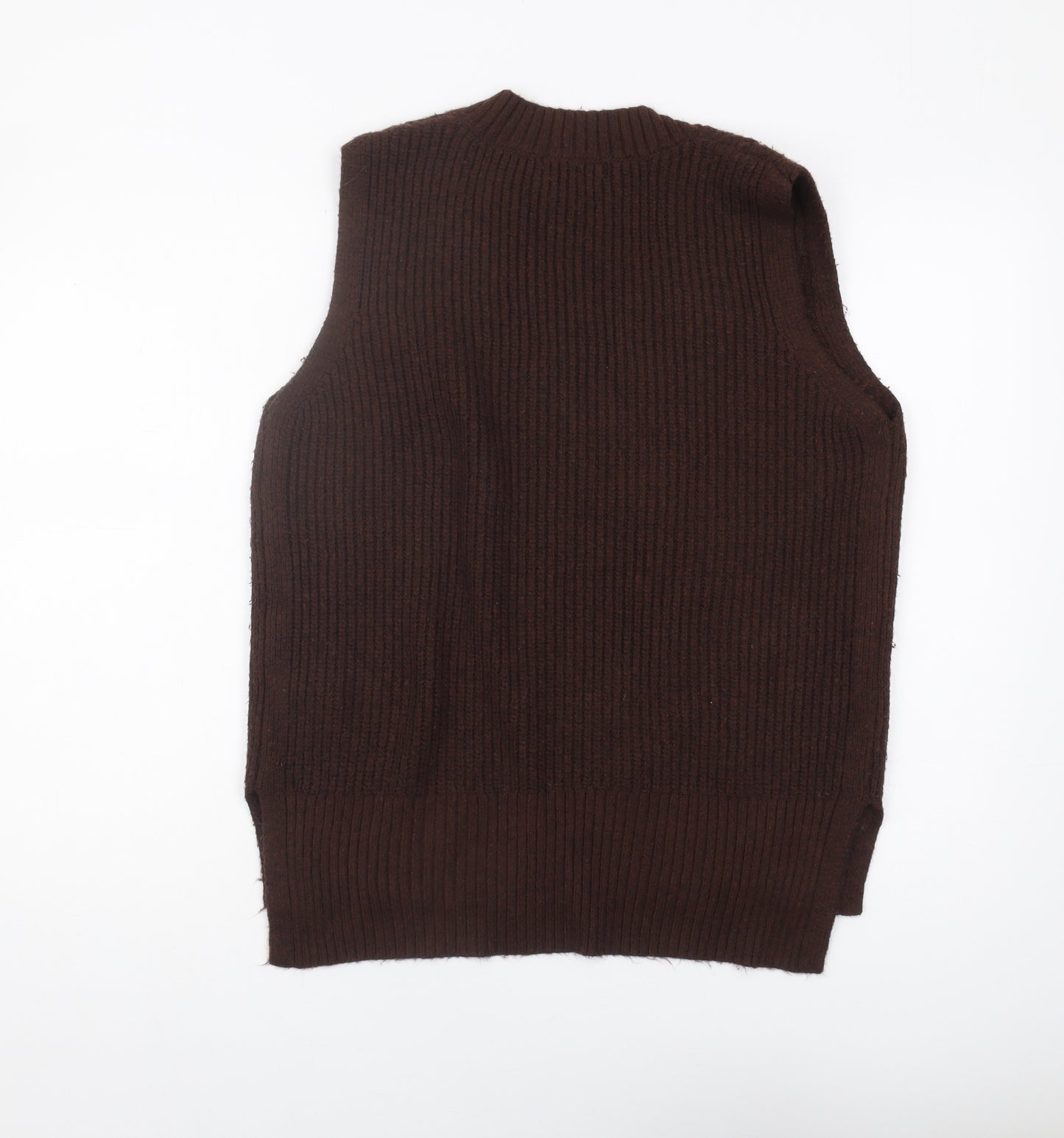 Marks and Spencer Women's Brown V-Neck Knit Vest M