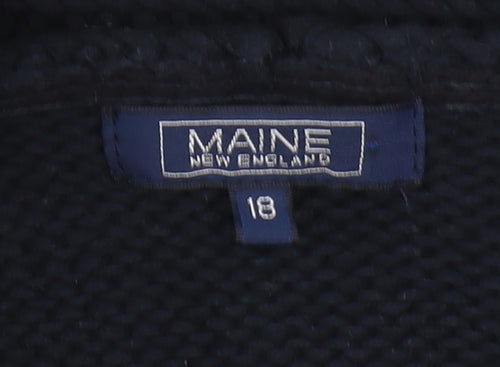 Maine New England Women's Black Vest Cotton Knit Size 18