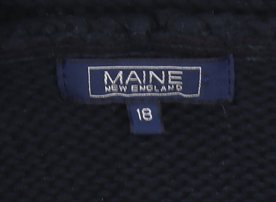 Maine New England Women's Black Vest Cotton Knit Size 18