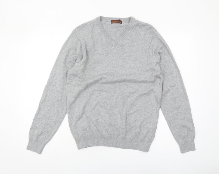 Marks and Spencer Men's Grey V-Neck Pullover Jumper S
