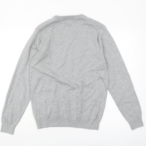 Marks and Spencer Men's Grey V-Neck Pullover Jumper S