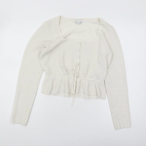 Warehouse Women's Ivory Cardigan, Size 12