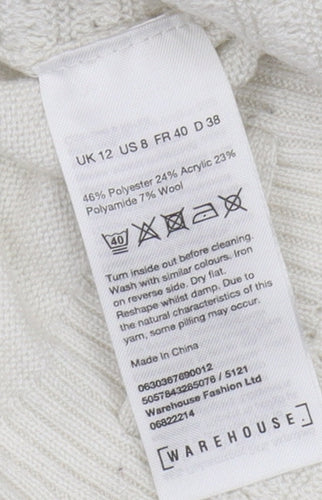 Warehouse Women's Ivory Cardigan, Size 12