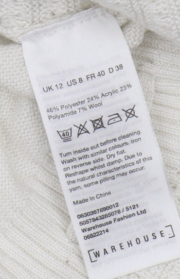 Warehouse Women's Ivory Cardigan, Size 12