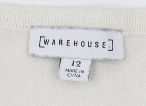 Warehouse Women's Ivory Cardigan, Size 12