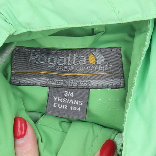 Regatta Boys Green Waterproof Jacket 3-4 Years