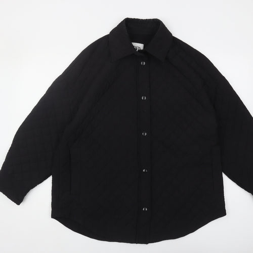 Zara Men's Black Quilted Jacket M - Casual Style