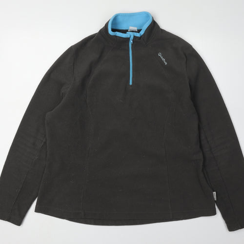Quechua Unisex Black XL Fleece 1/4 Zip Outdoor Sweatshirt