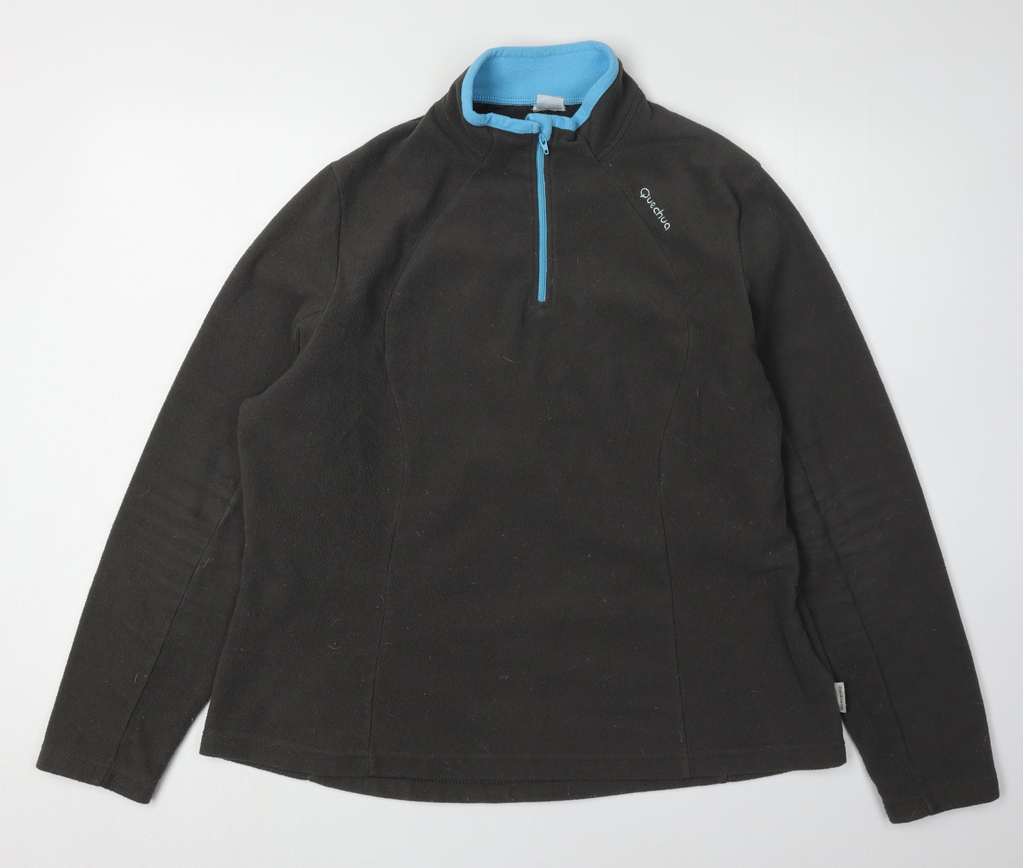 Quechua Unisex Black XL Fleece 1/4 Zip Outdoor Sweatshirt