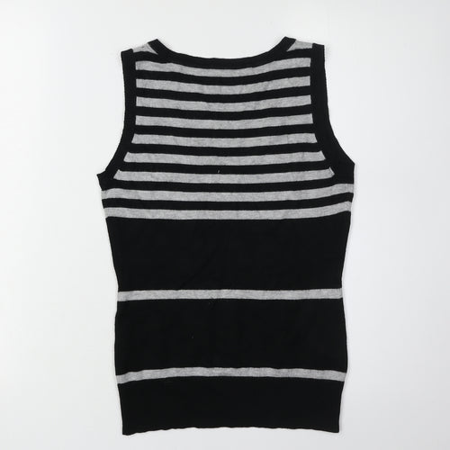 Red Herring Women's Black Striped Vest Jumper Size 10