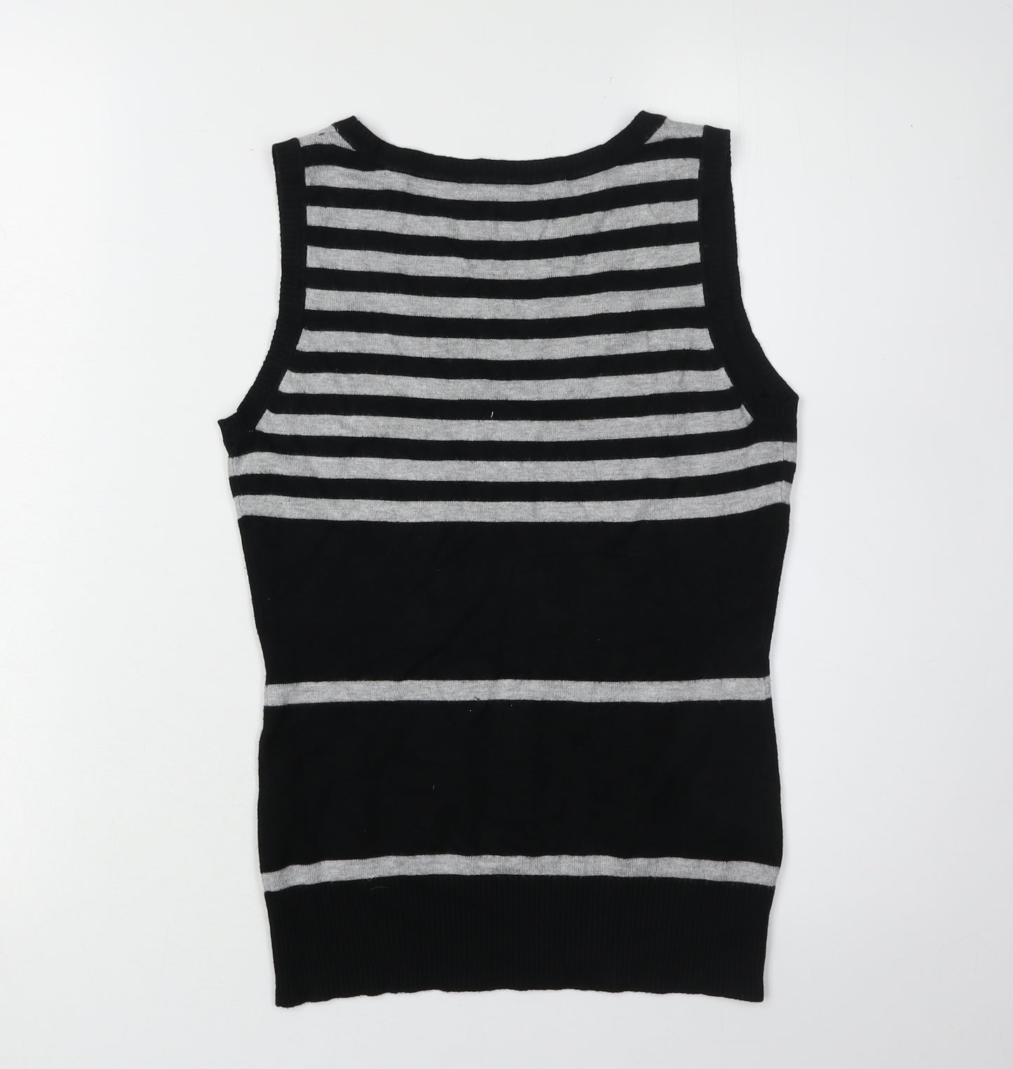 Red Herring Women's Black Striped Vest Jumper Size 10