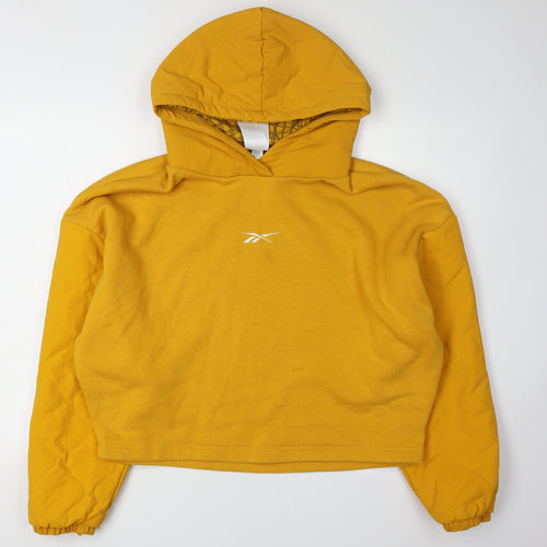 Reebok Women's Yellow Hoodie Size L Lightweight Logo