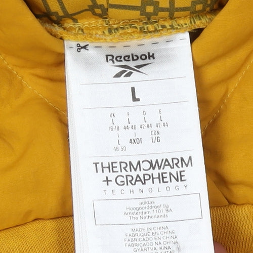 Reebok Women's Yellow Hoodie Size L Lightweight Logo