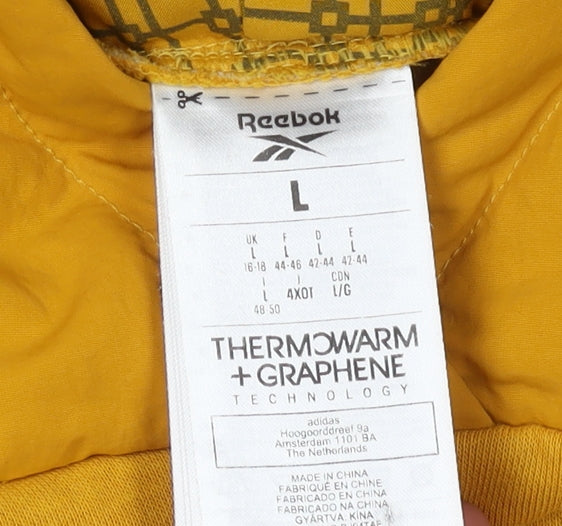 Reebok Women's Yellow Hoodie Size L Lightweight Logo