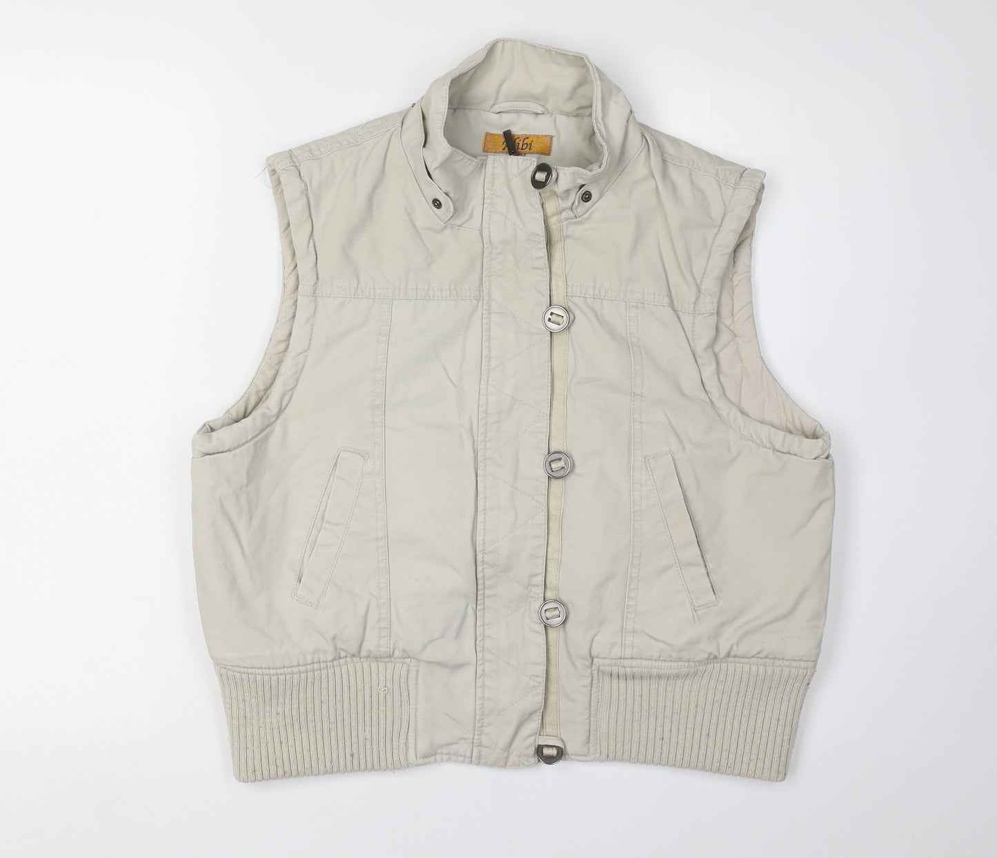 Alibi Women's Beige Waistcoat Size 16 Sleeveless Buttoned
