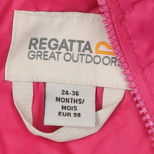 Regatta Girls Pink Hooded Jumpsuit 2-3 Years
