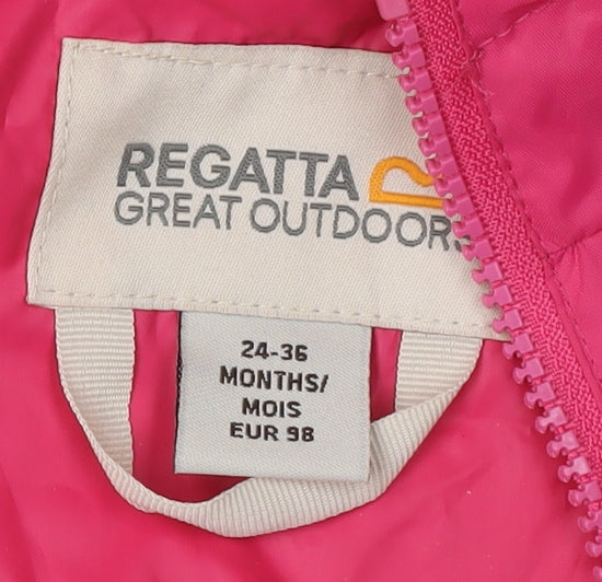 Regatta Girls Pink Hooded Jumpsuit 2-3 Years