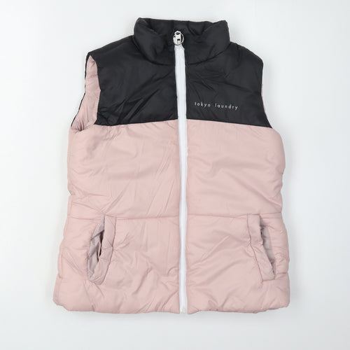 Tokyo Laundry Girls Pink Black Puffer Jacket 9-10 Years
