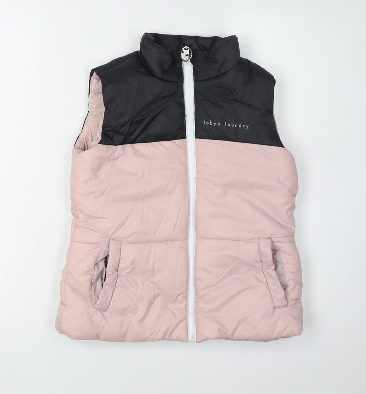 Tokyo Laundry Girls Pink Black Puffer Jacket 9-10 Years