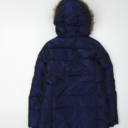 Gap Girls Blue Puffer Jacket 11 Years Winter Hooded
