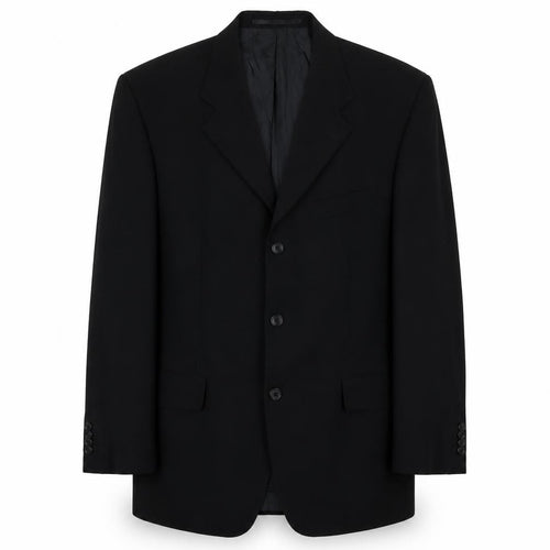 Baumler Men's Black Single Breasted Wool Suit Jacket Size 44