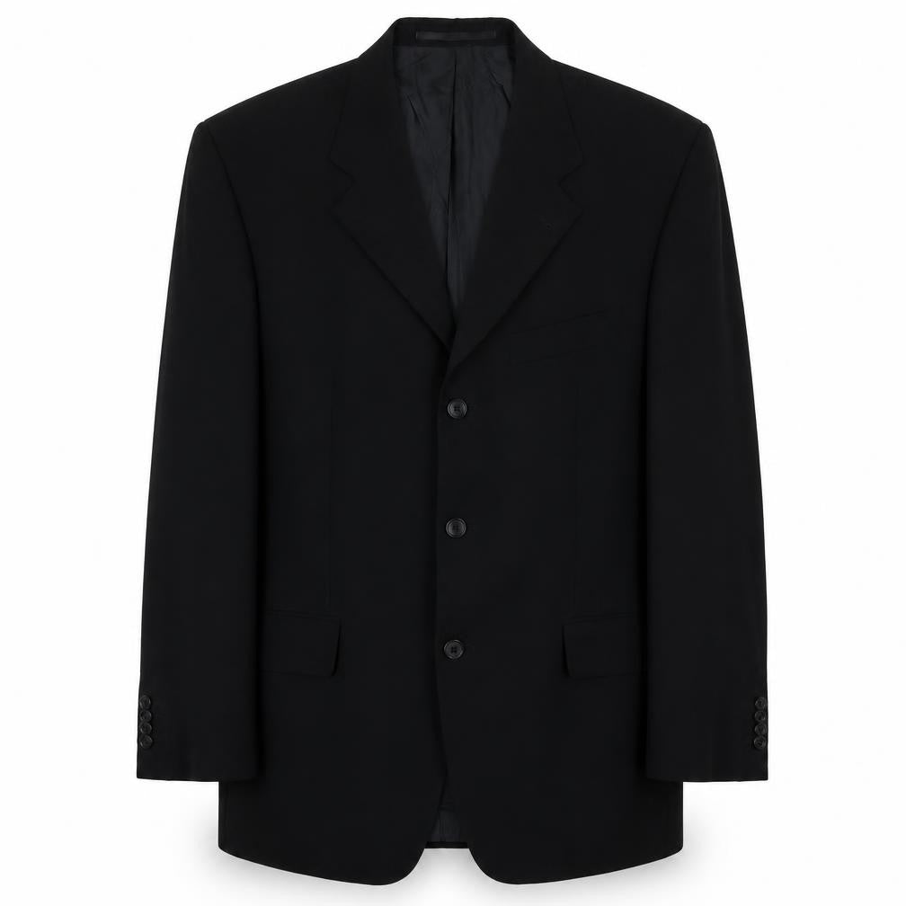 Baumler Men's Black Single Breasted Wool Suit Jacket Size 44
