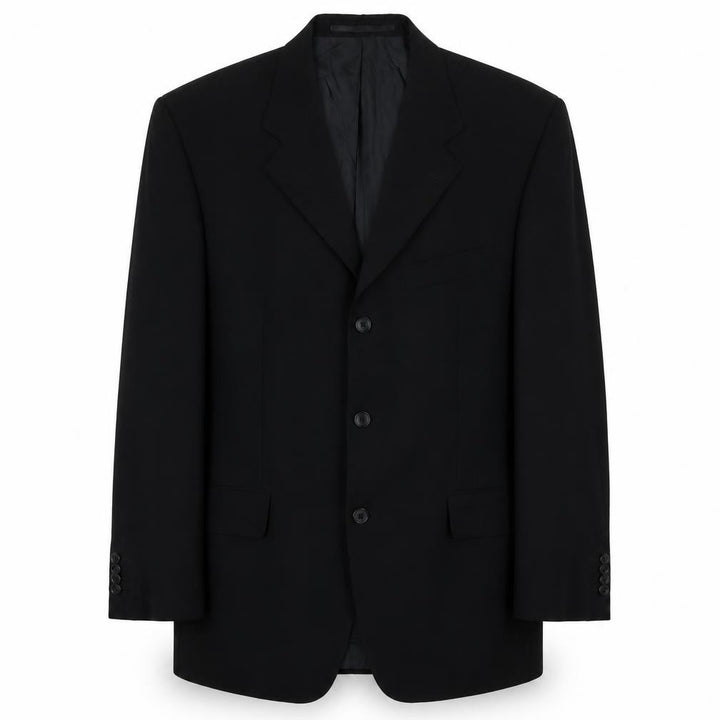 Baumler Men's Black Single Breasted Wool Suit Jacket Size 44