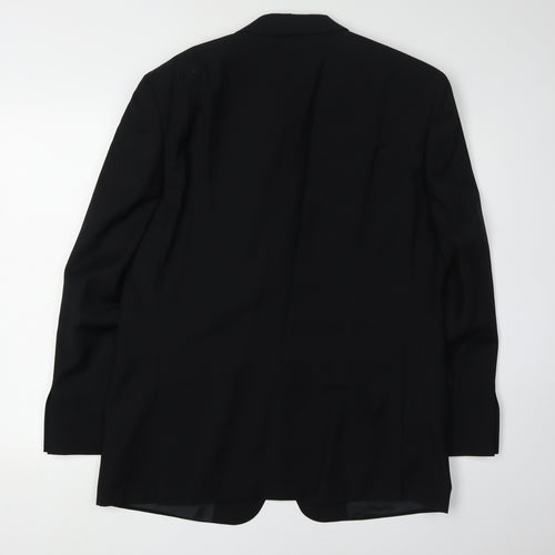 Baumler Men's Black Single Breasted Wool Suit Jacket Size 44
