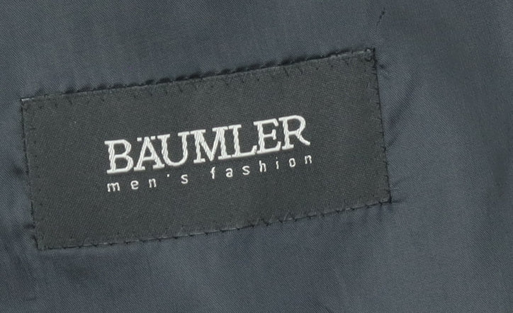 Baumler Men's Black Single Breasted Wool Suit Jacket Size 44