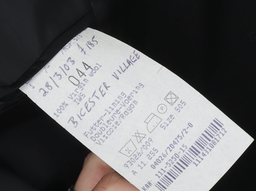 Baumler Men's Black Single Breasted Wool Suit Jacket Size 44