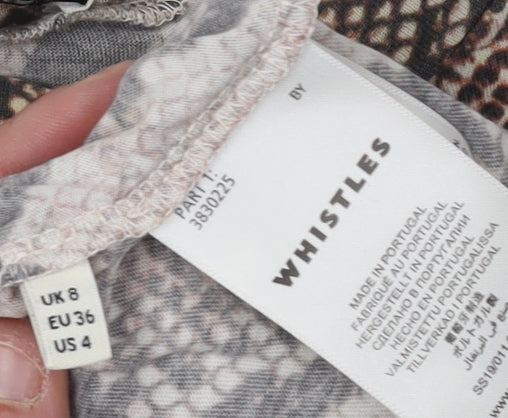 Whistles Women's Multicoloured Jersey Top Size 8