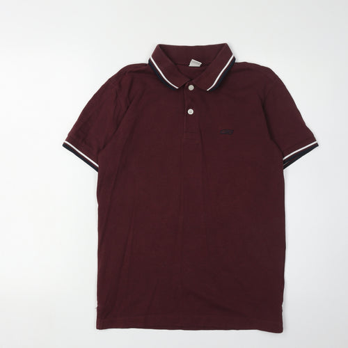 Jack & Jones Men's Red Polo Shirt Size S Short Sleeve